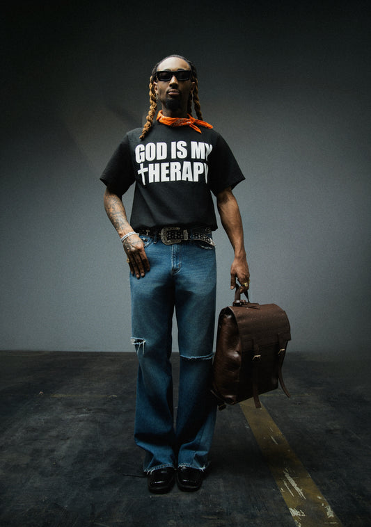 GOD IS MY THERAPY BLACK TEE