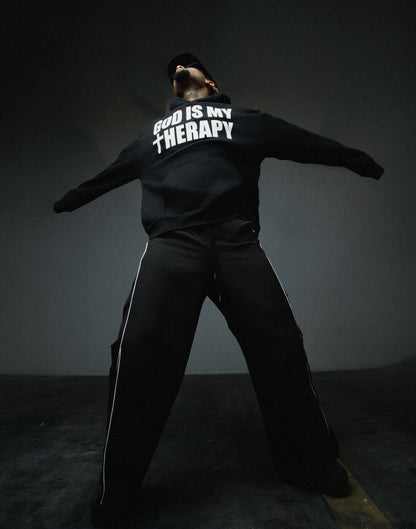 GOD IS MY THERAPY BLACK HOODIE